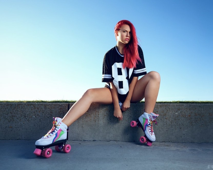 Beautiful girls in sneakers