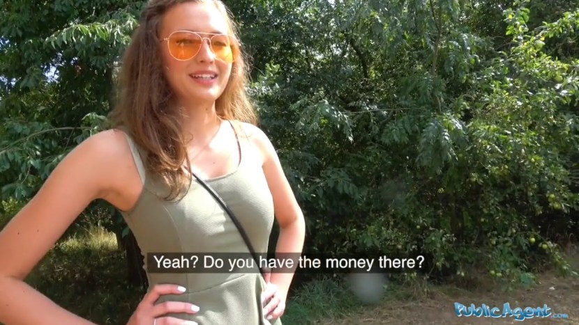 Publickagent in a green dress