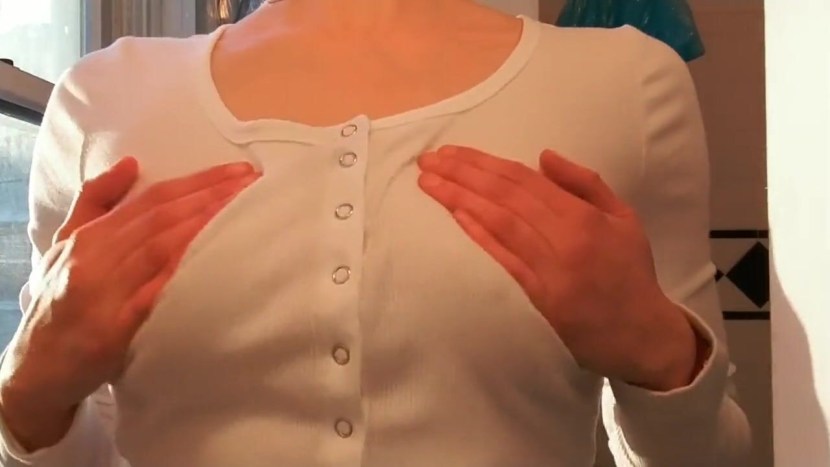 The chest breaks the blouse