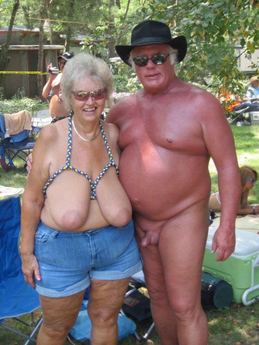 Big boobs of old women
