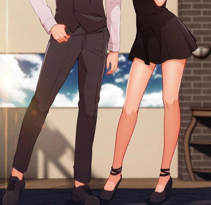 Lady's manhi with long legs