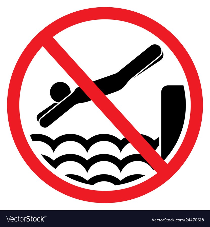 The sign "Dive" is forbidden