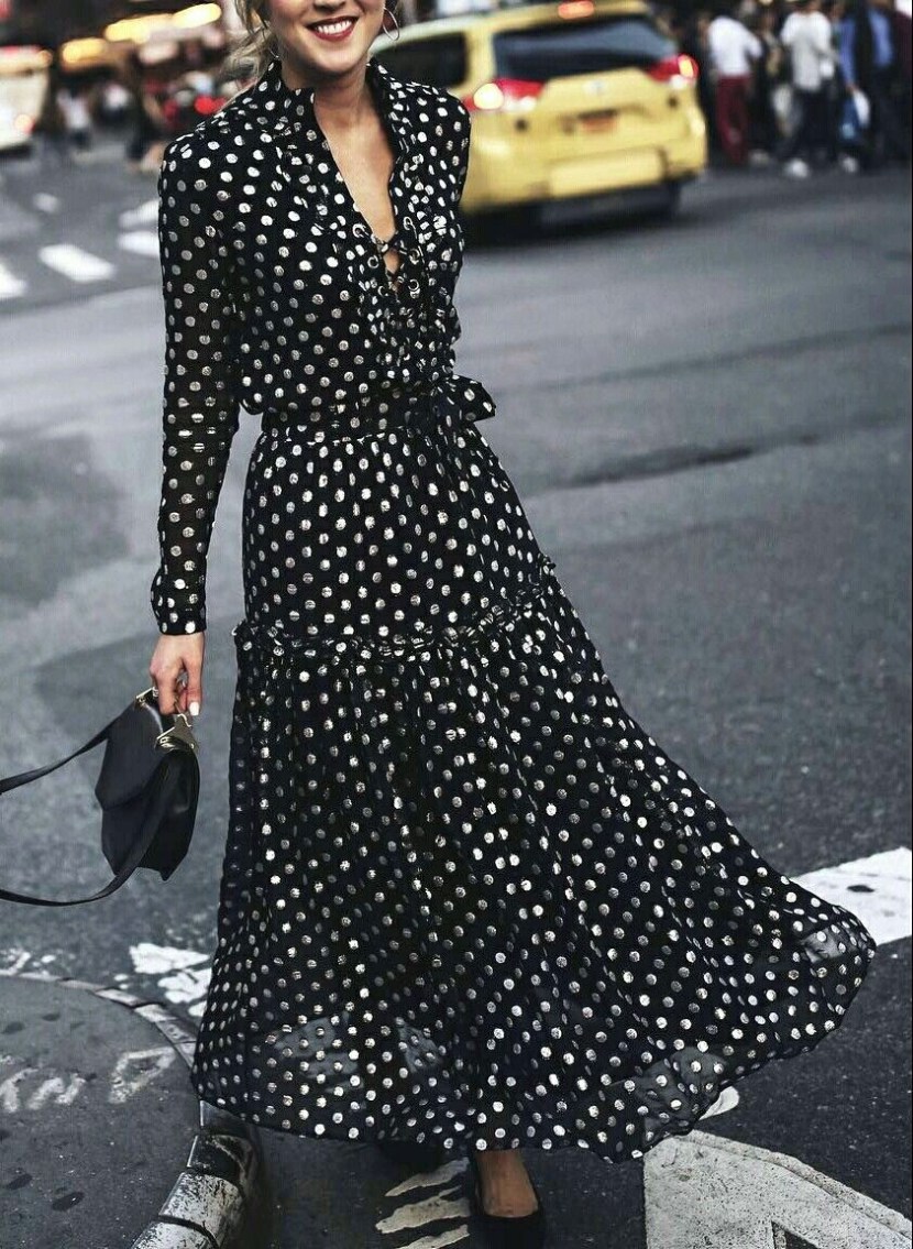 Girl in a gray dress retro