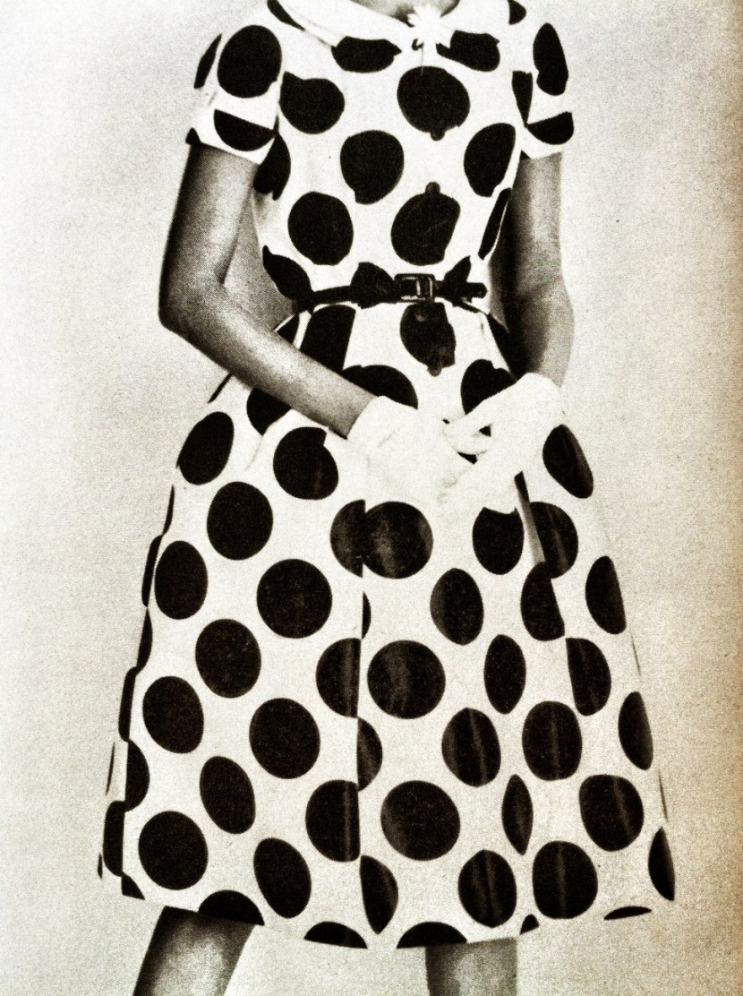 Wedding dress in polka dots