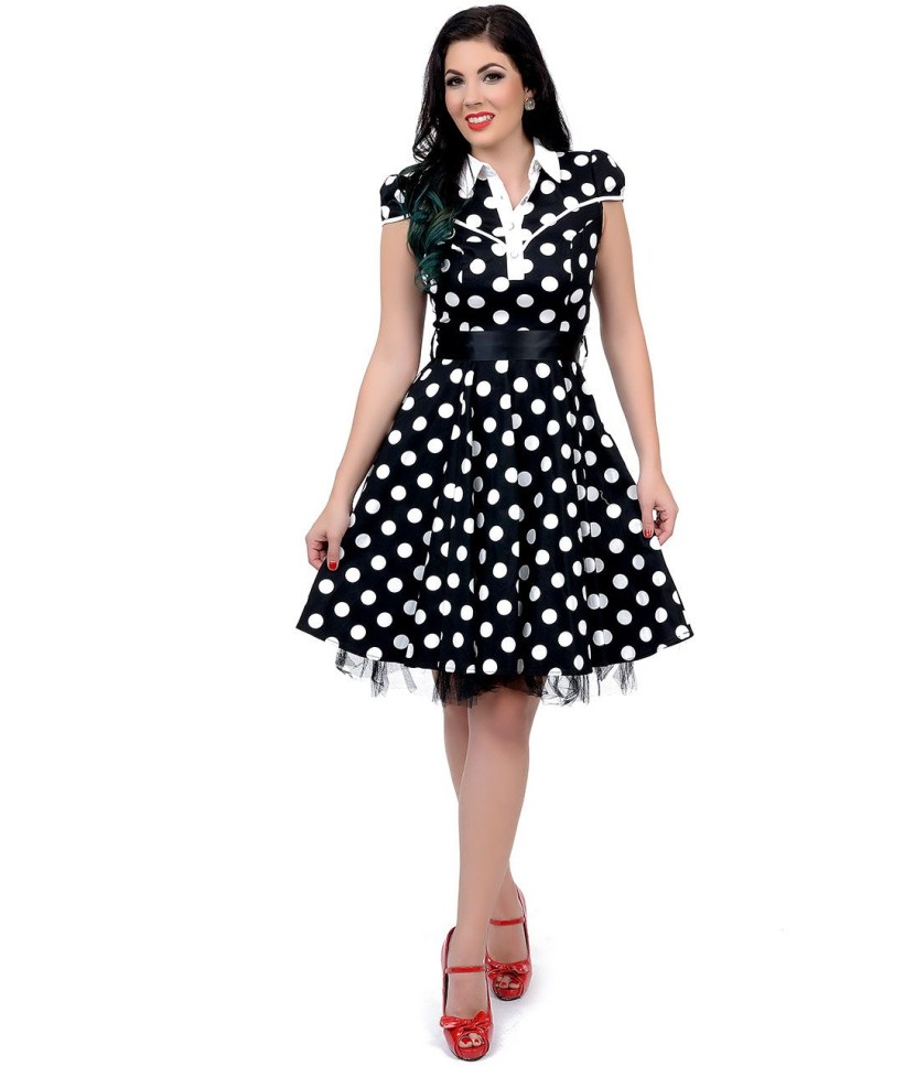 Dress in polka dots with bow