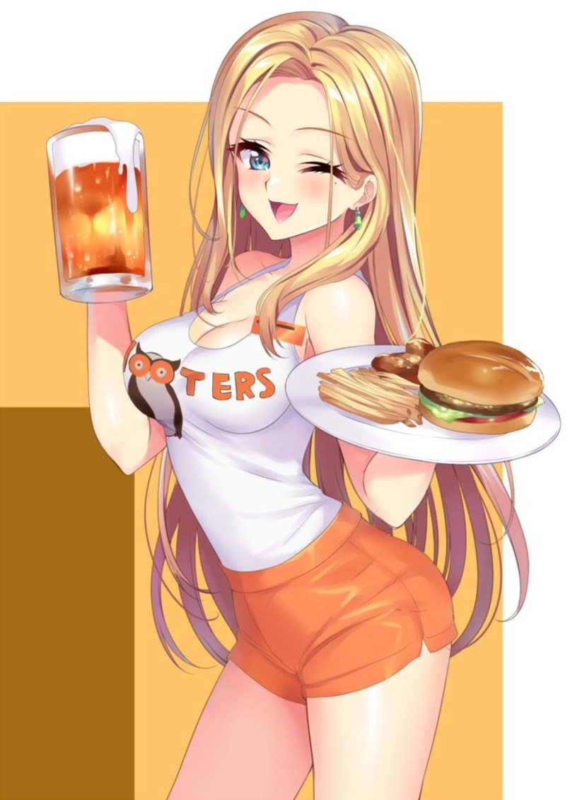 Beautiful girls waitress