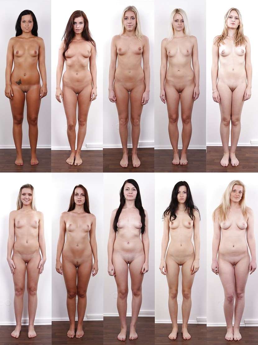Girls in clothes and without clothes