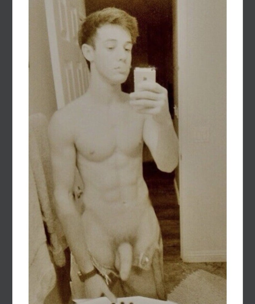 Handsome young naked guy with hair