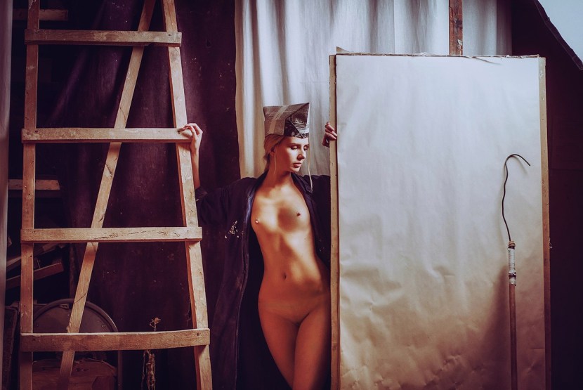 Nude in the artist's workshop