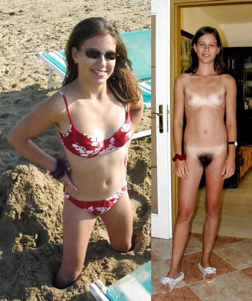 Hairy girls in clothes and without clothes