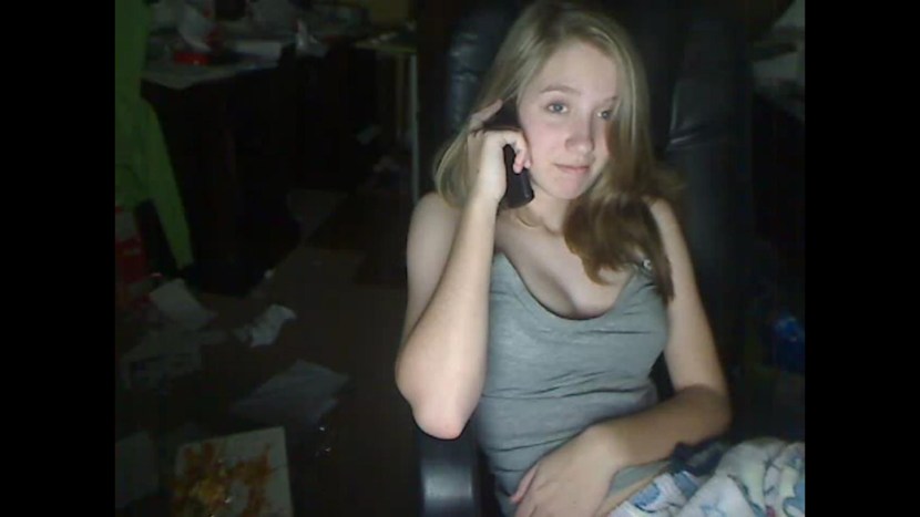 The girl undressed on Skype