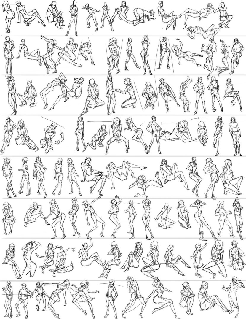 Erotic poses drawings