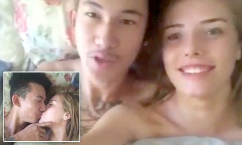 Abella Tsher secretly behind the sofa