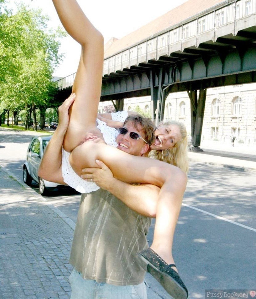 Parade of naked people on the street