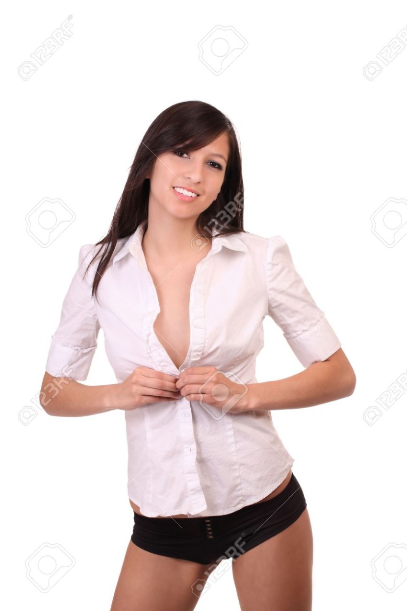 Women in unbuttoned shirts