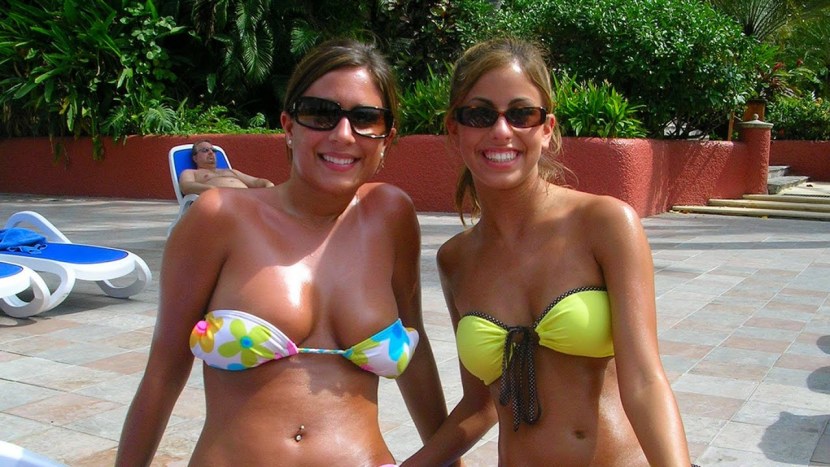 Friends in swimsuits amateur