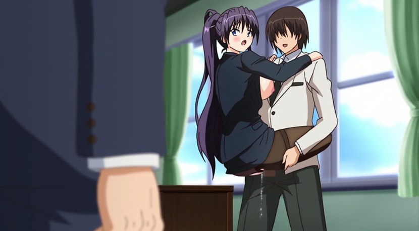 The girl flirts with her husband