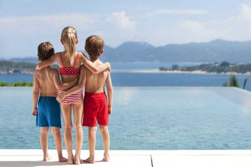 A foot in a swimsuit