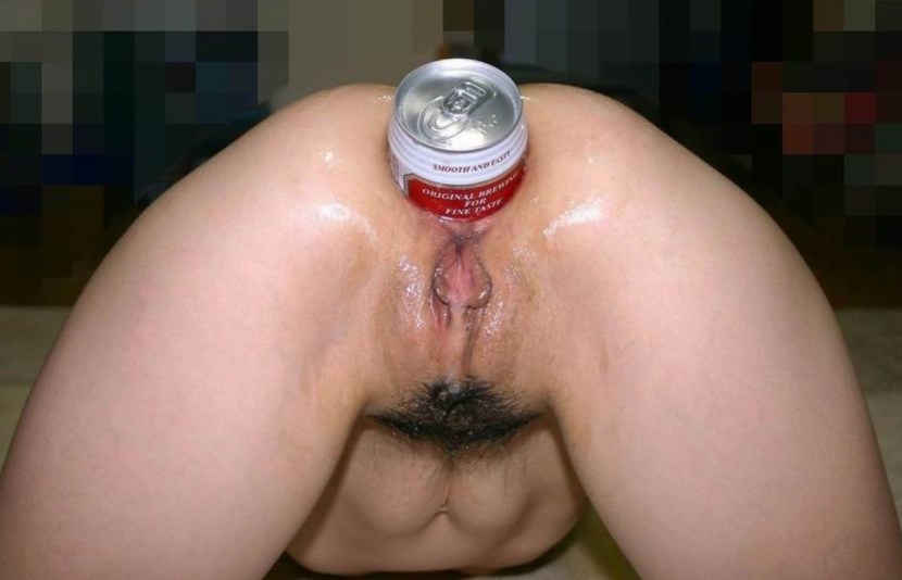 Beer bottle in the anus