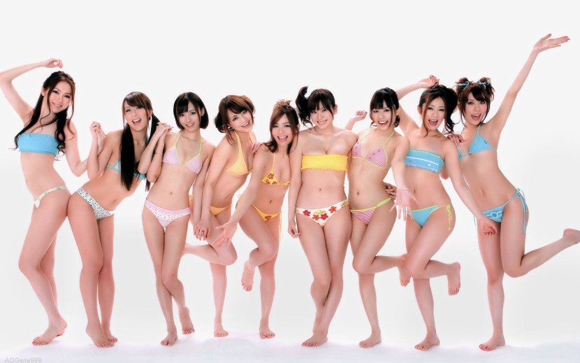Japanese women in a row