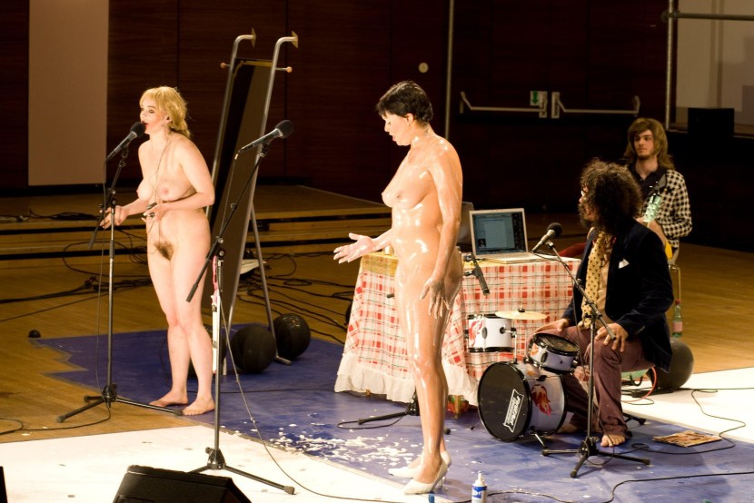 Naked erotic performance