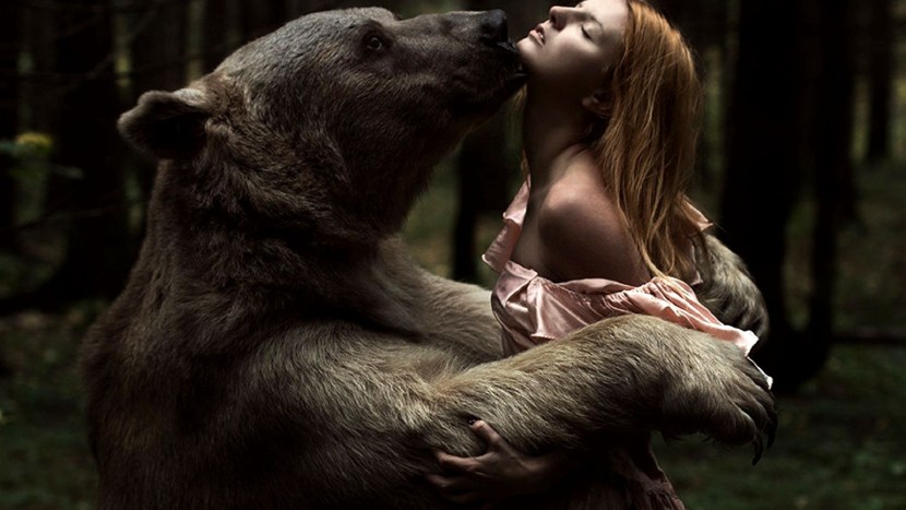 Blonde with a bear