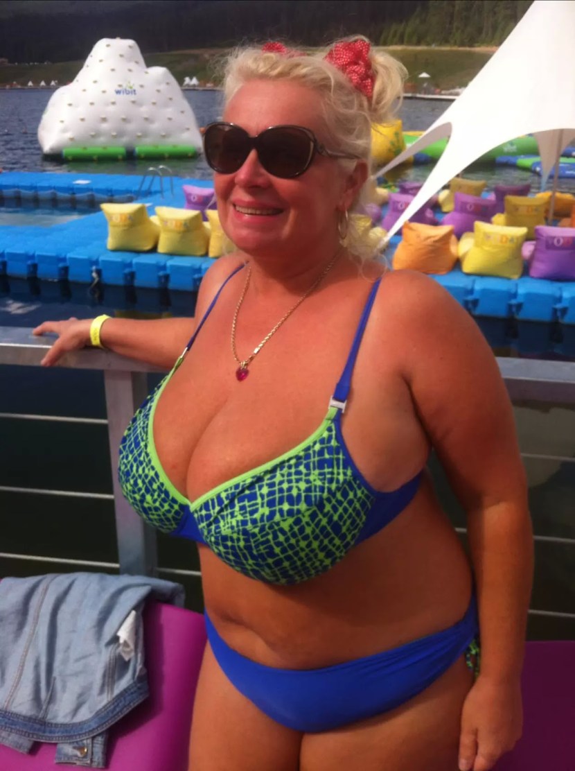 Older women in swimsuits with large