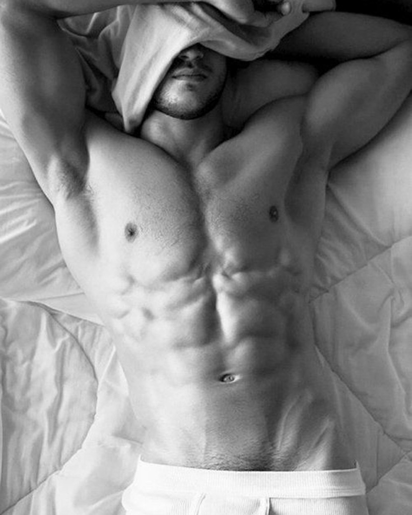 Torso men in bed
