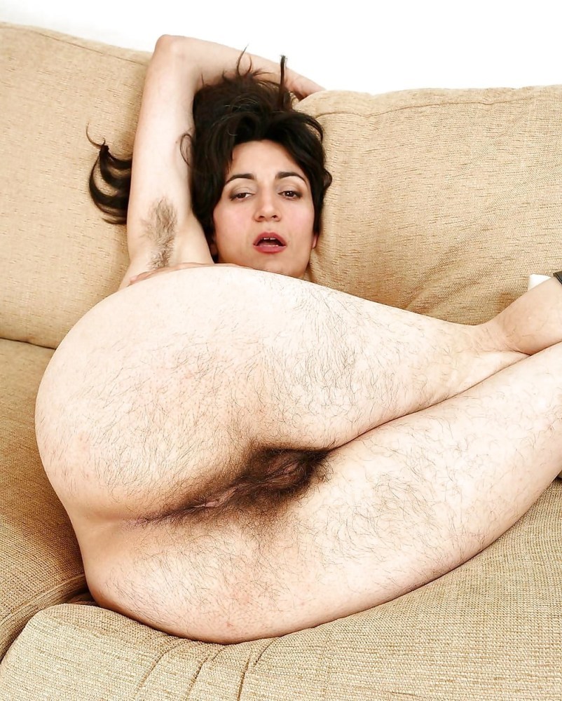 Super hairy women's ass
