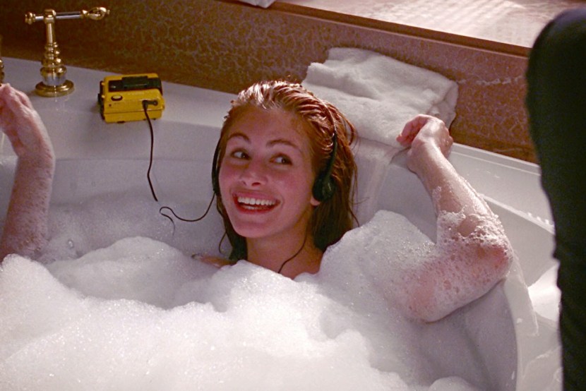 A man in a foam in the shower