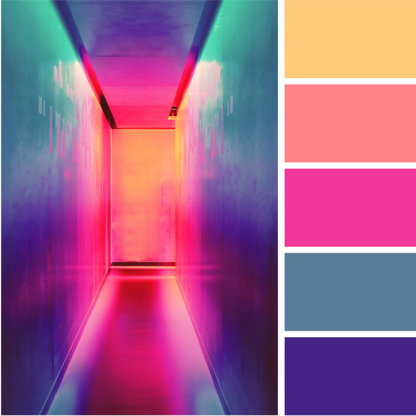 A combination of bright colors