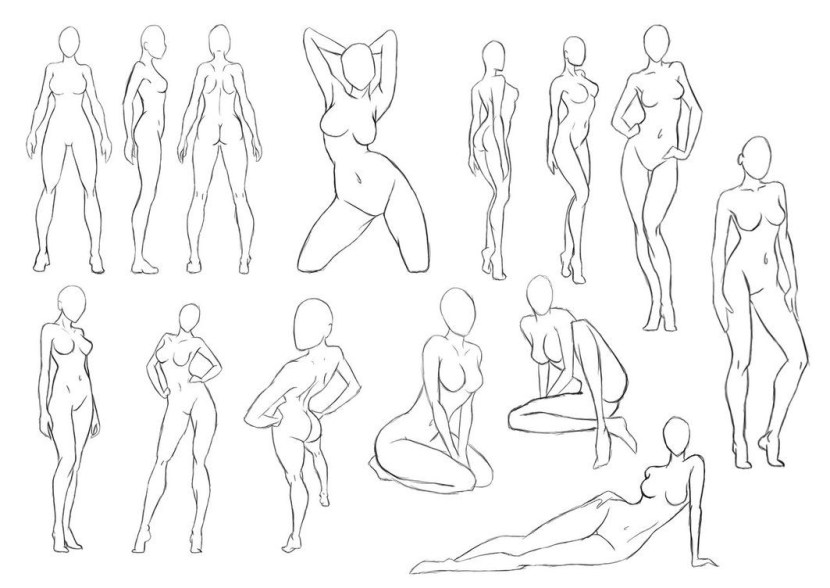 Feminine poses for drawing