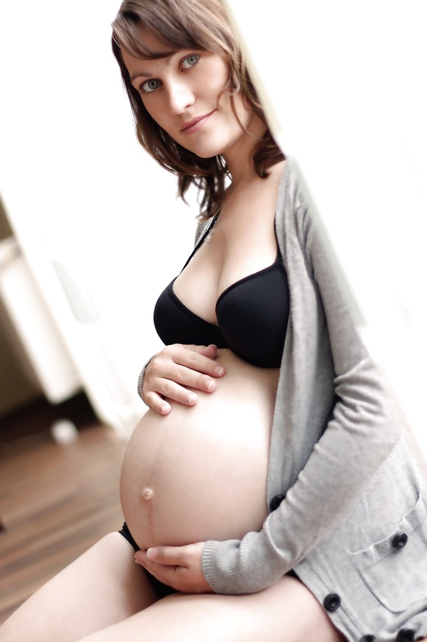 A thin pregnant woman