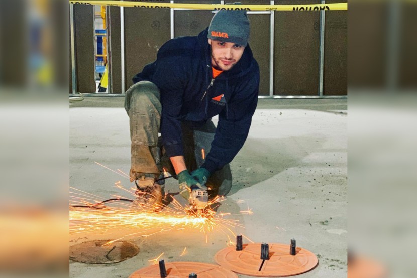 Girl with tape on the anus