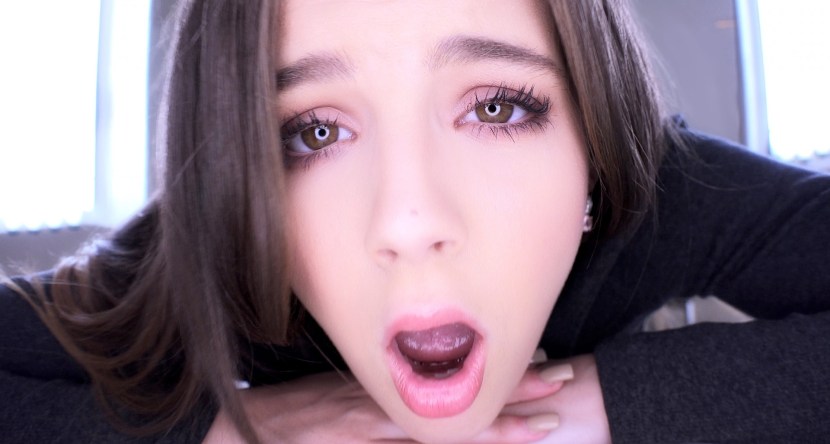 She covered her eyes with pleasure