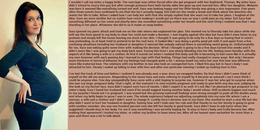 Pregnant sister Caption