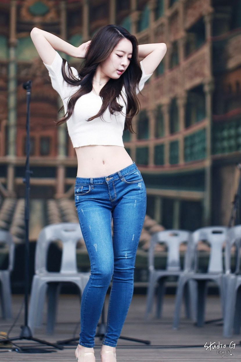Young girls in jeans