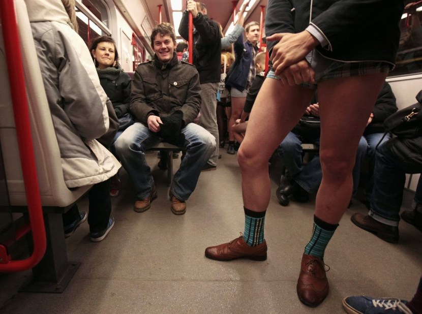 Without pants in public transport