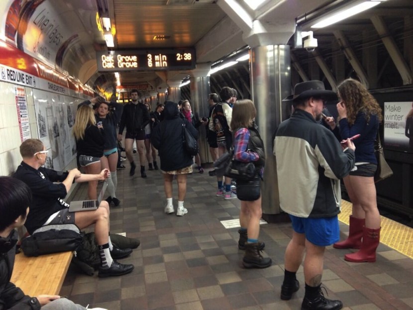 Day in the subway without no Pants Subway Ride Day USA