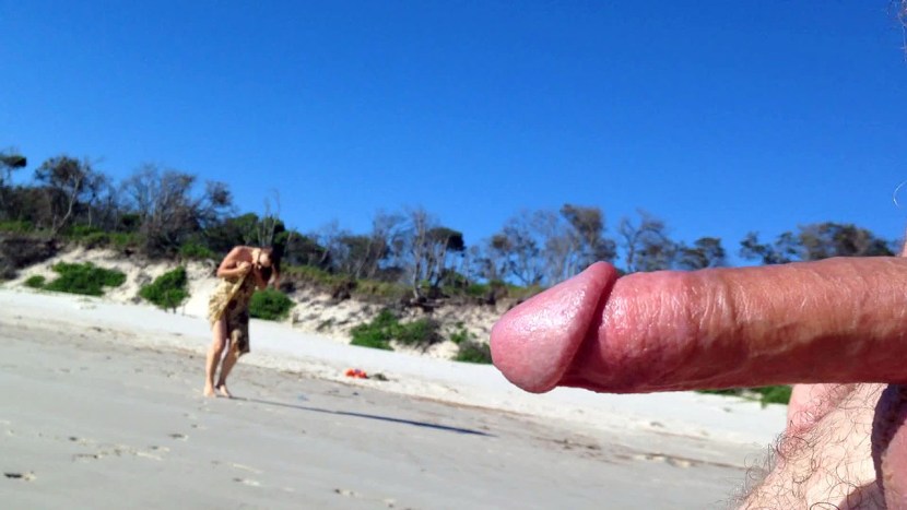 Men with big dicks on the beach