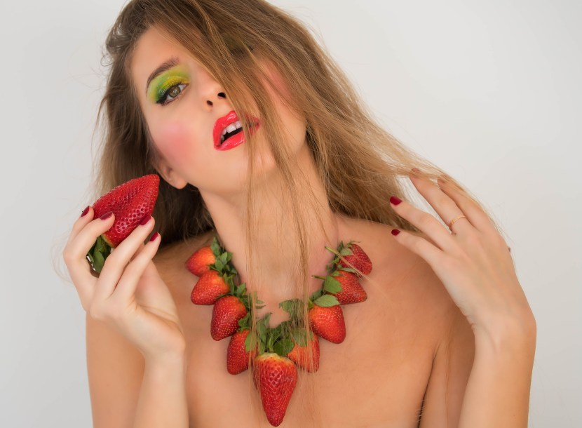 Girl with strawberries