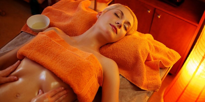 Naked girls in a spa salon