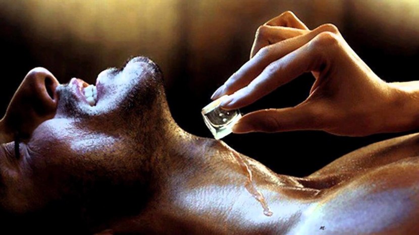 Drops of wax on the body