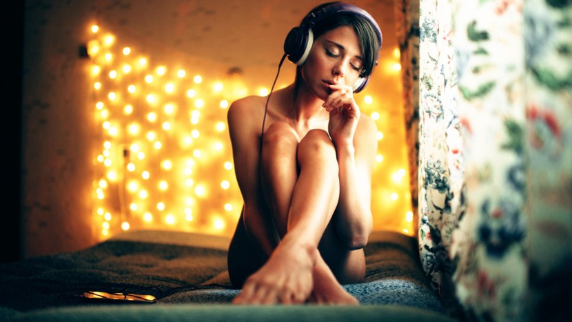 Beautiful girl in headphones