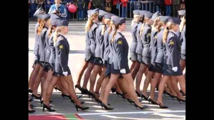 Woman policeman in mini