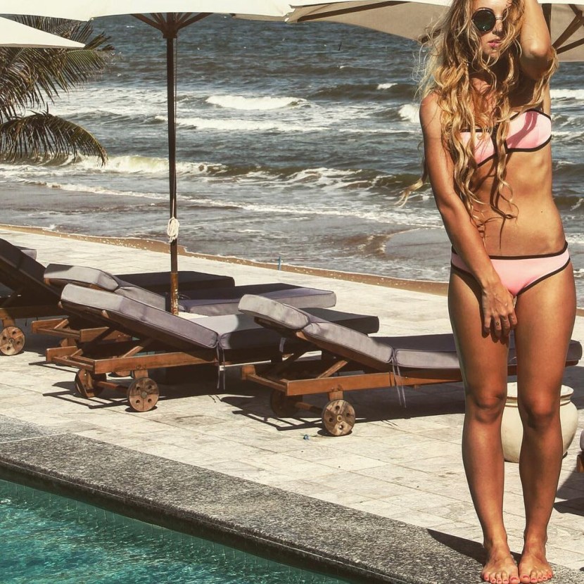 Mary Krymbury in a swimsuit