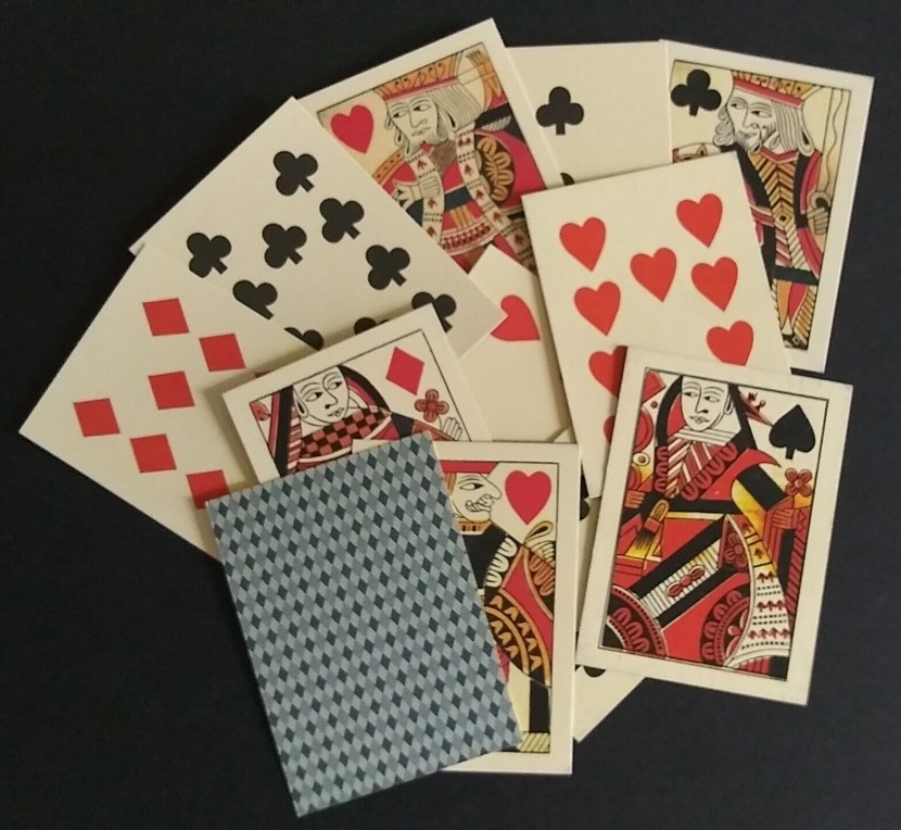 Playing cards are painted