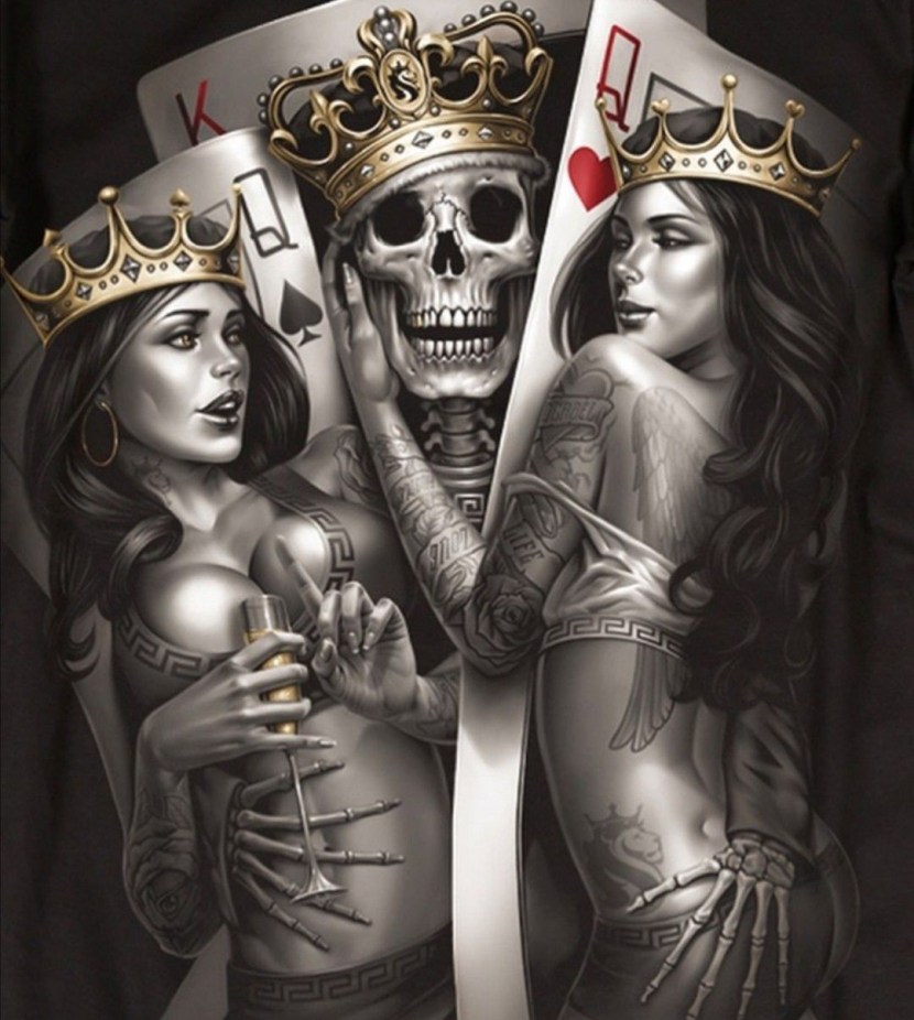 Playing cards in the style of modern