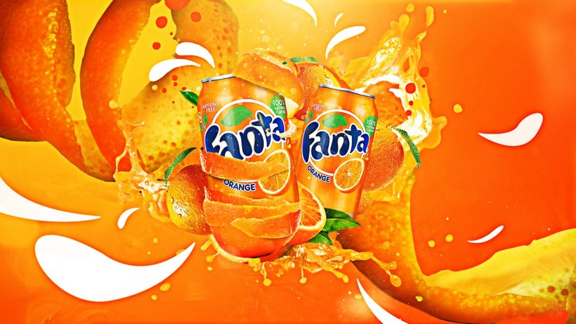 Coca Kola on a red background