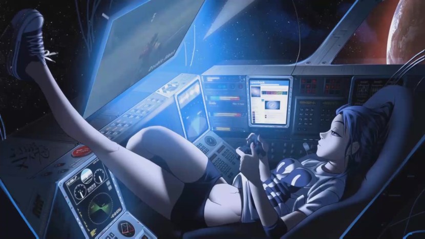 Girl on a spaceship